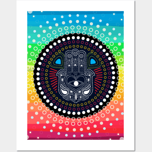 MANDALA PALM RAINBOW Posters and Art